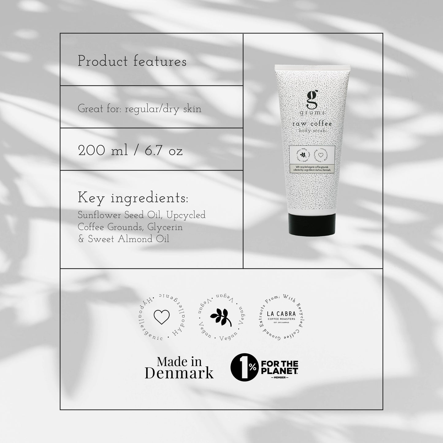 Raw coffee body scrub (200 ml.) - made from upcycled coffee