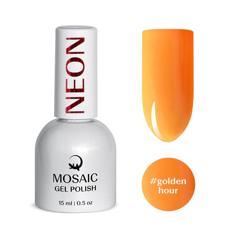 Mosaic gel polish NEON #golden hour