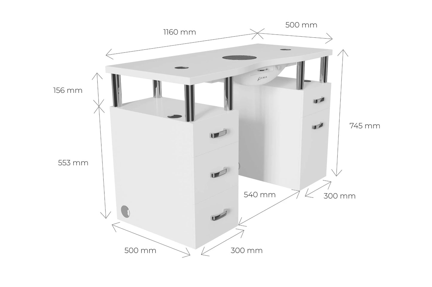 Työpöytä AFINIA BASIC + Dust Collector NDC 1000