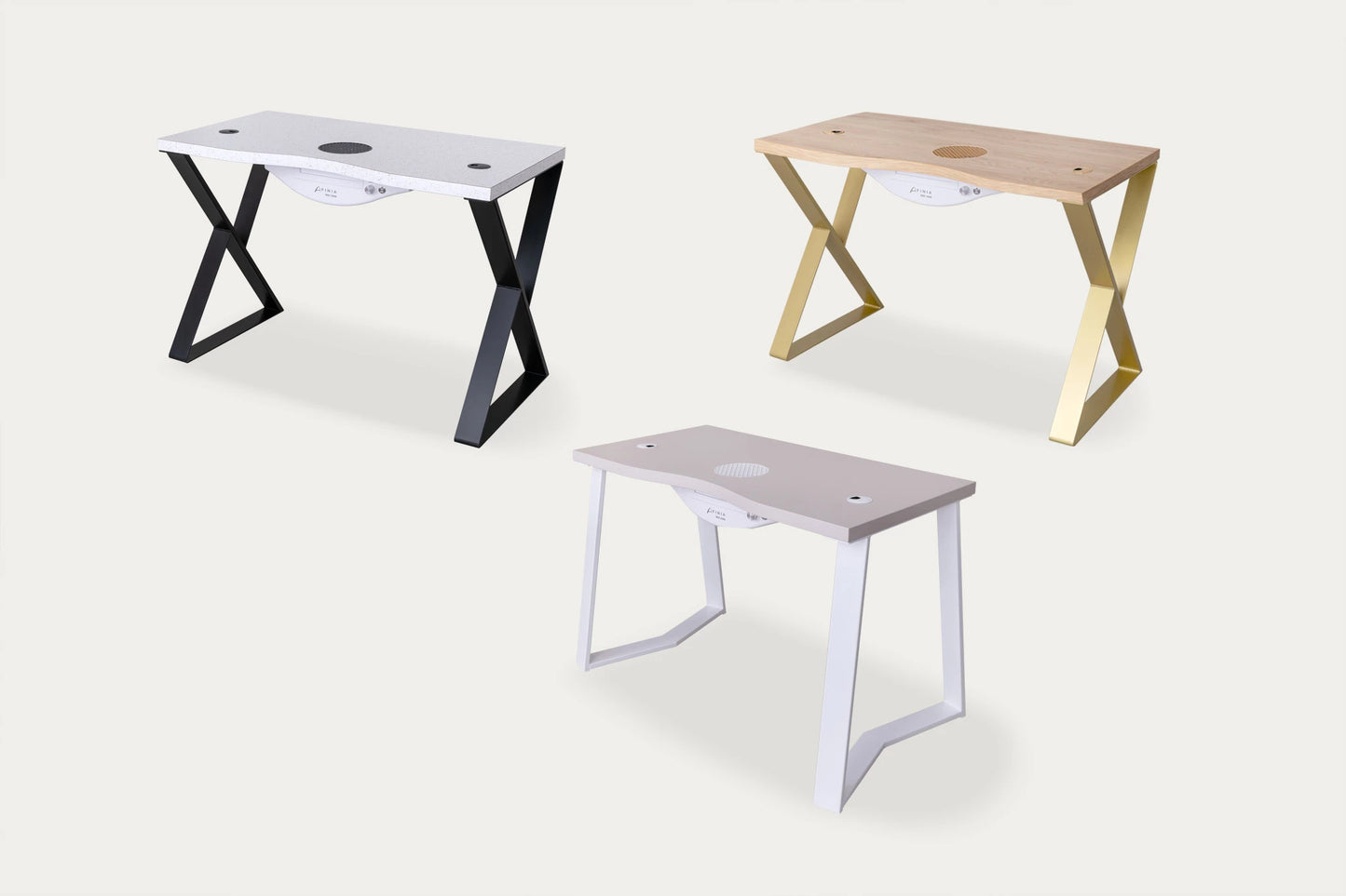 Työpöytä AFINIA Art Deco W Black, erikoispöytälevyllä