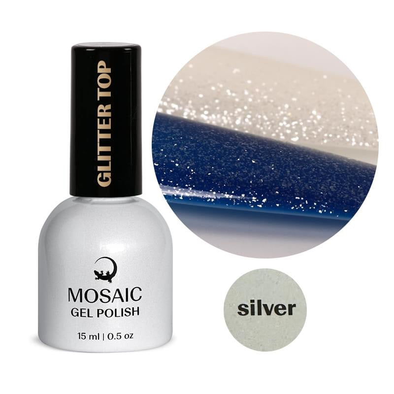 Glitter top Silver 15 ml