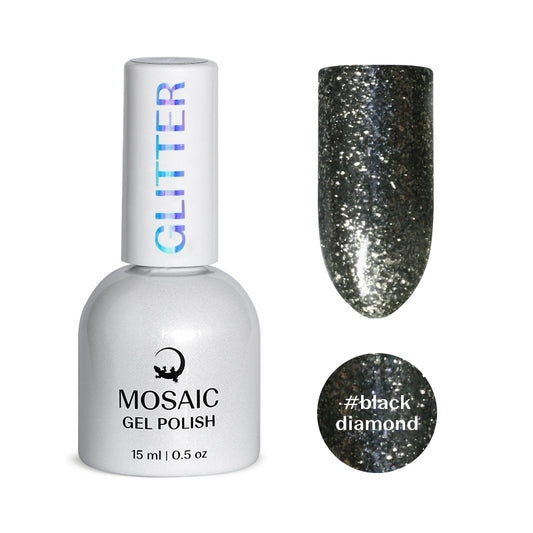 Mosaic gel polish GLITTER #black diamond