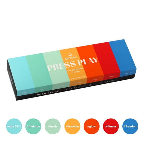 UUSI! Mosaic gel polish Press Play kit