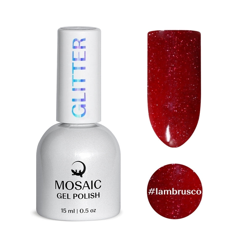 Mosaic gel polish GLITTER #lambrusco