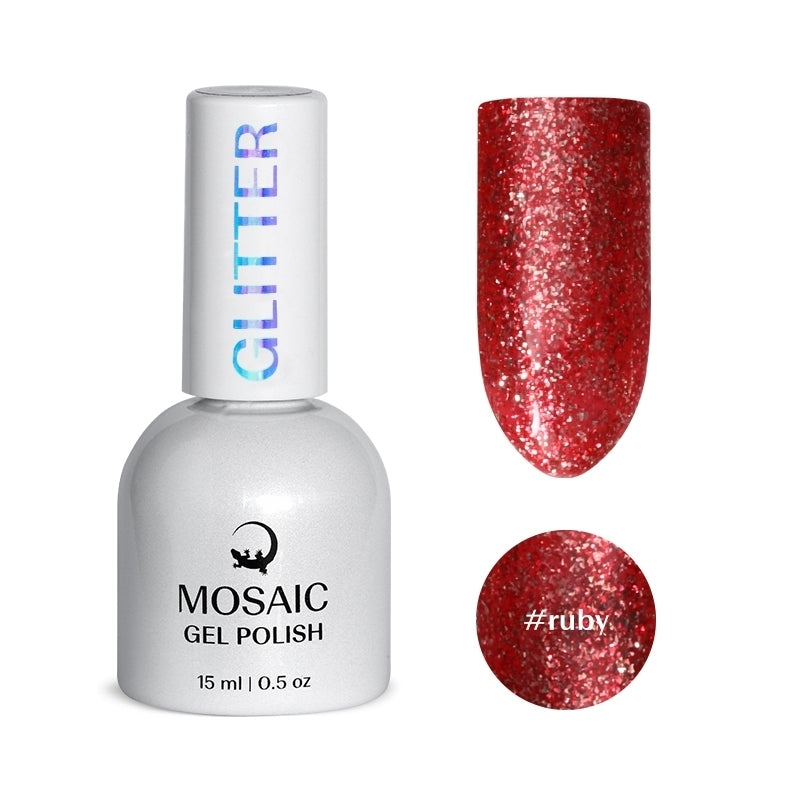 Mosaic gel polish GLITTER #ruby