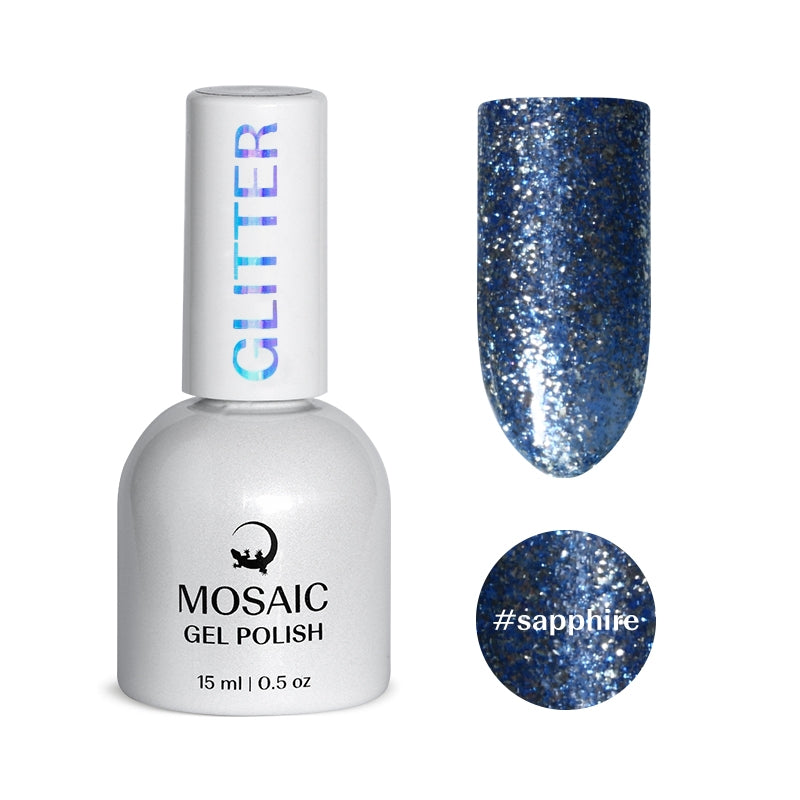 Mosaic gel polish GLITTER #sapphire
