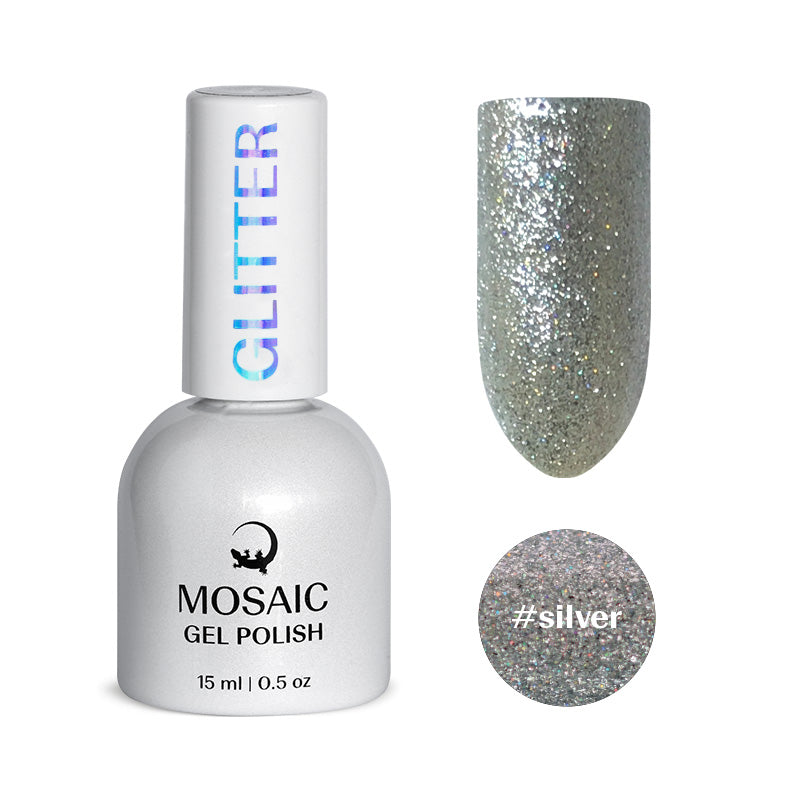 Mosaic gel polish GLITTER #silver