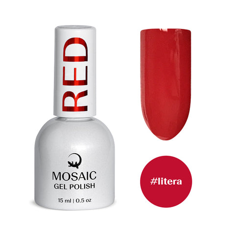 Mosaic gel polish RED #litera