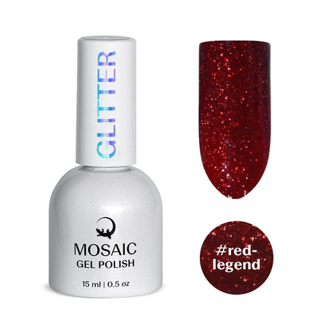Mosaic gel polish GLITTER #redlegend