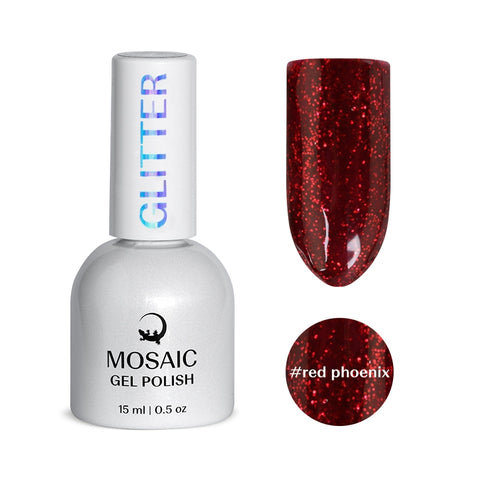 Mosaic gel polish GLITTER #red phoenix